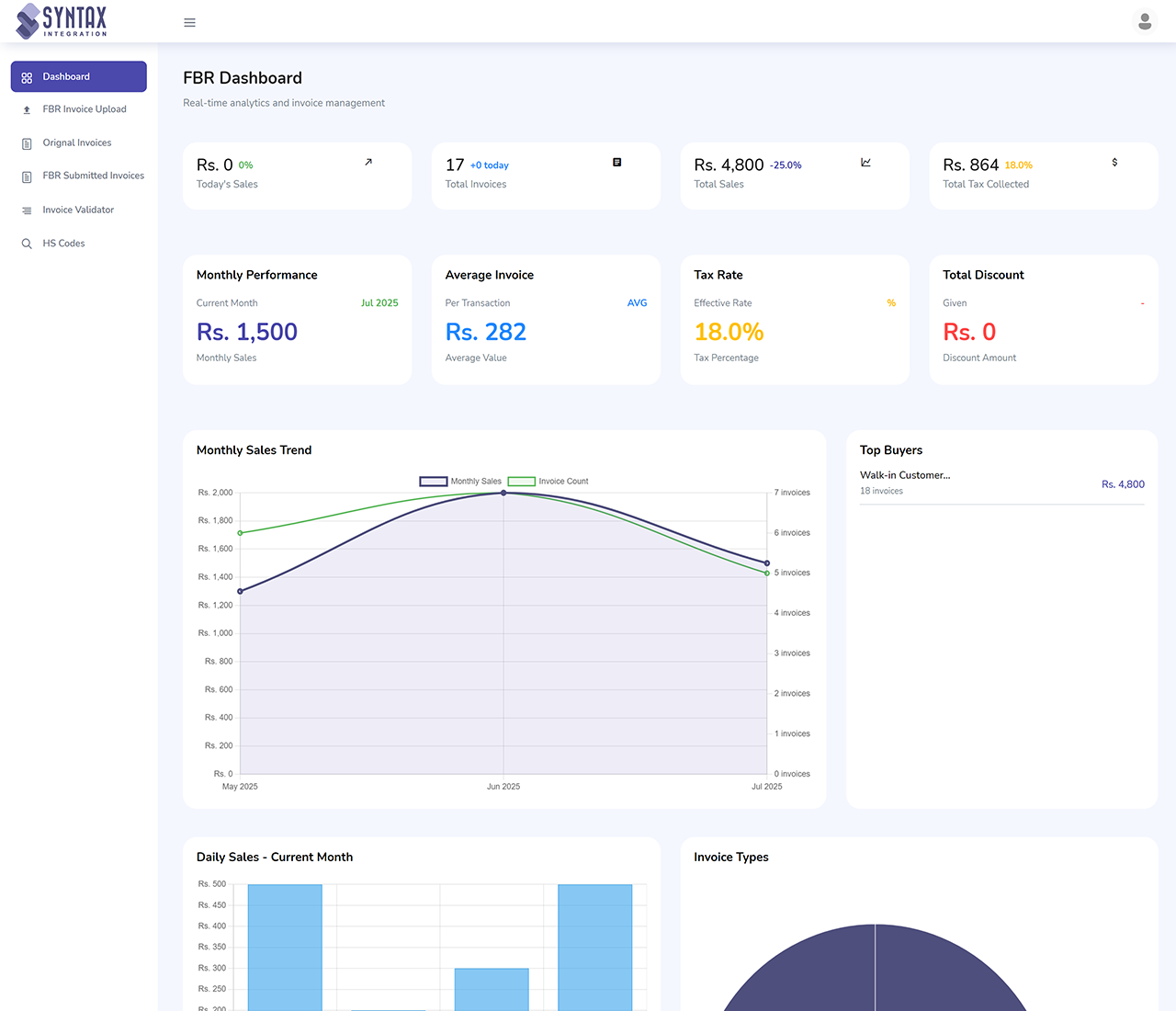 FBR Tax Software Dashboard